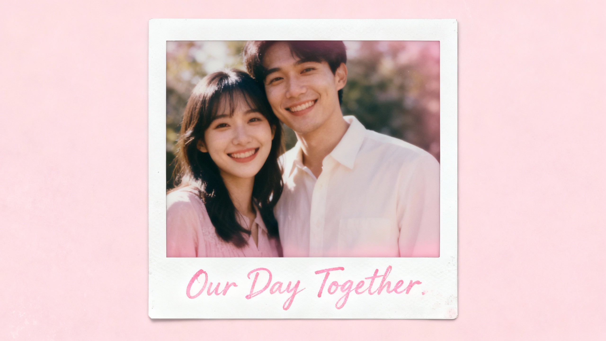 Polaroid couple selfie