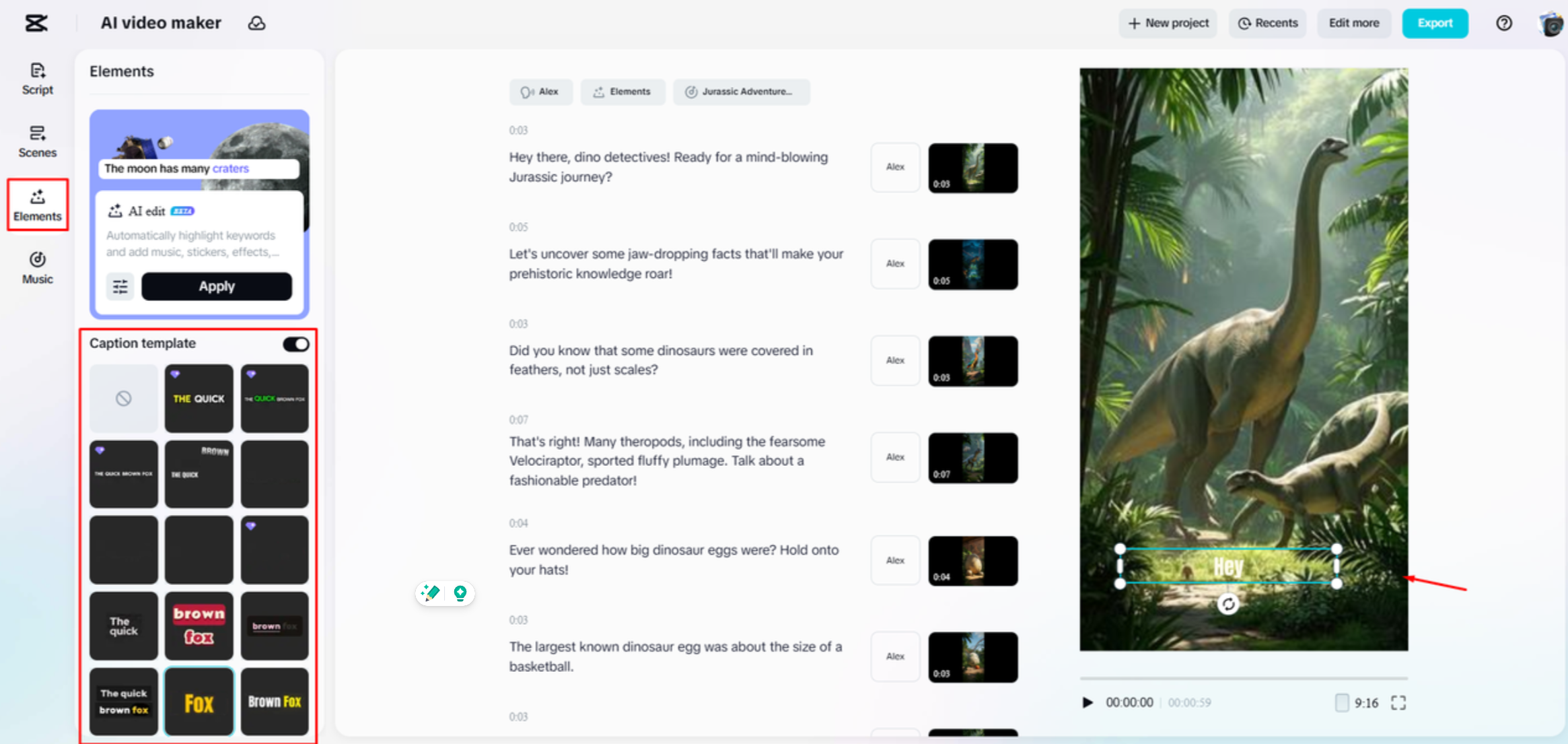 Agregar subtítulos a un video con CapCut Web