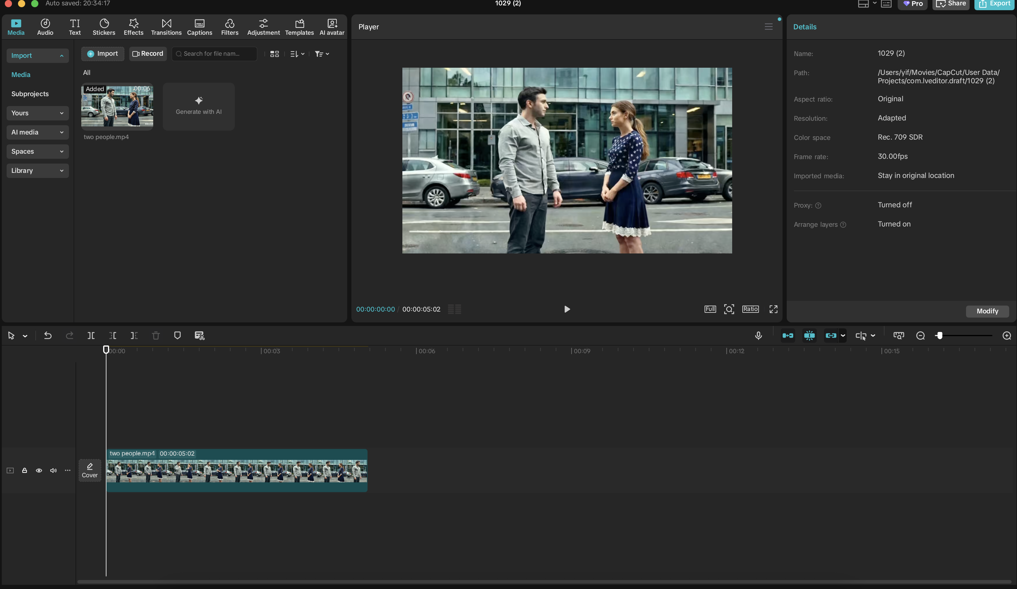 import the video