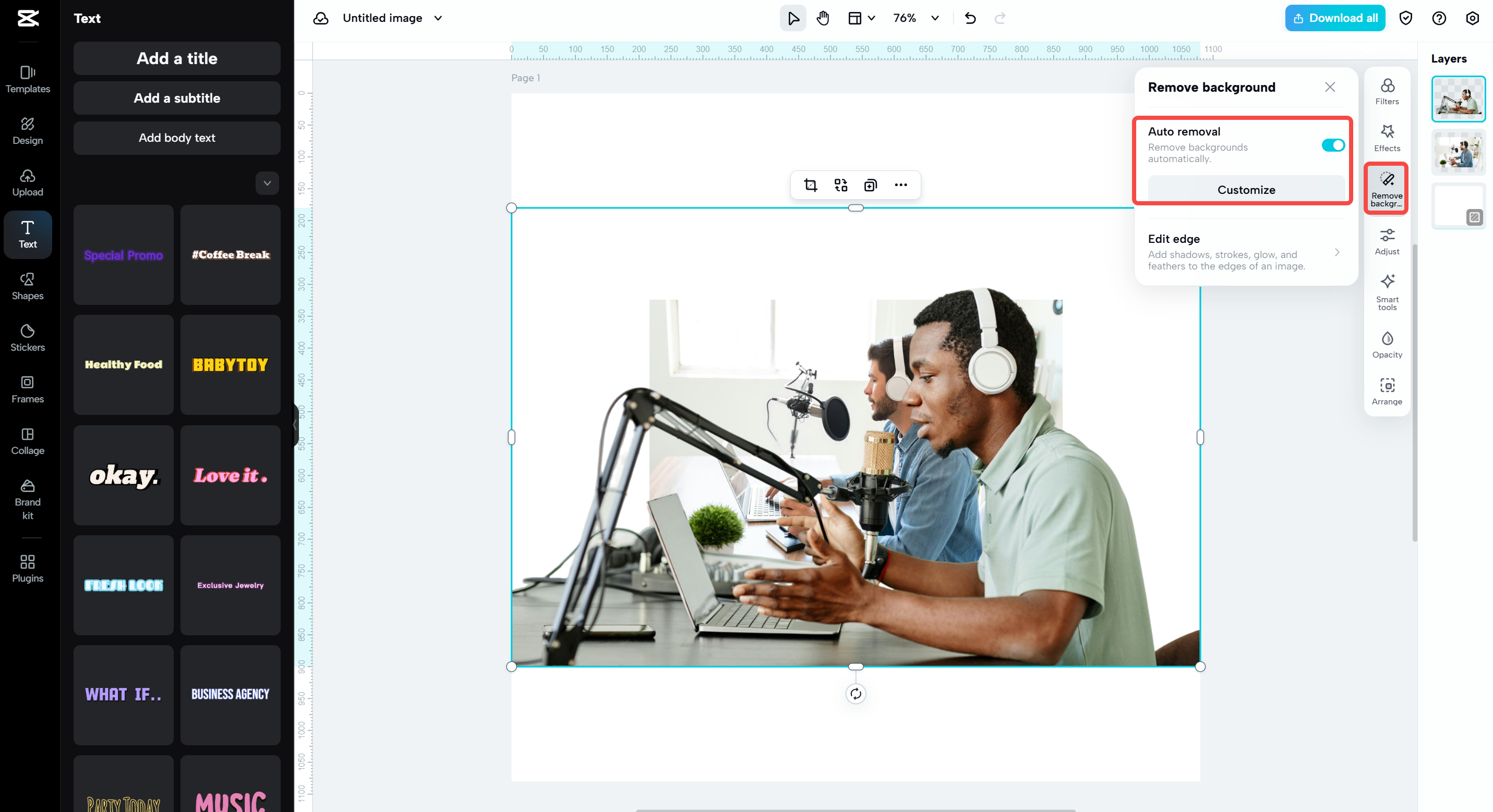 Mejorar la imagen con IA en CapCut Web