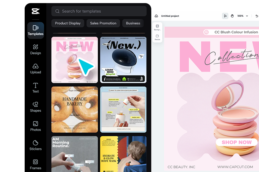 Tambahkan media atau pilih template lembar memo