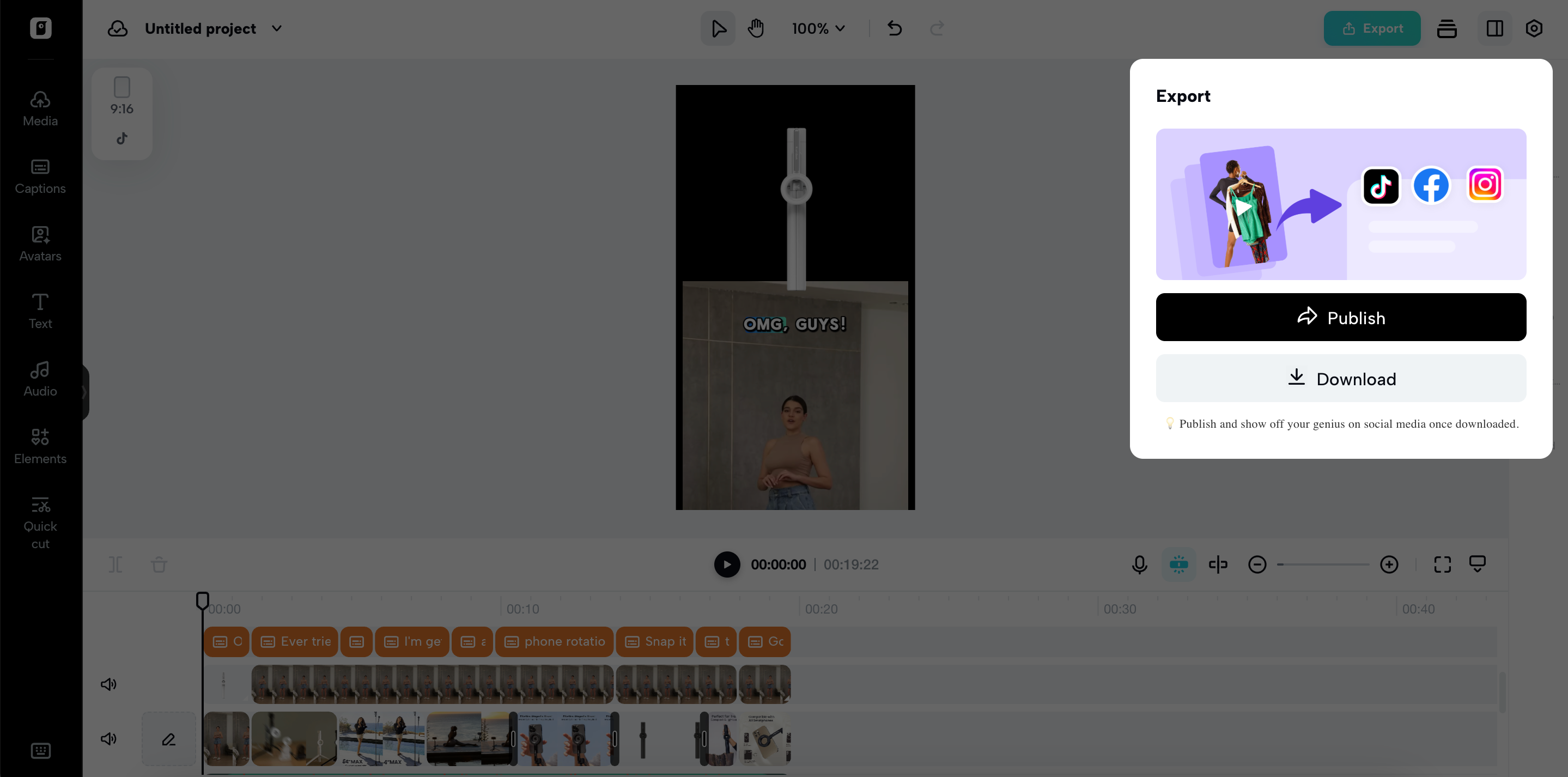 Export and share your video