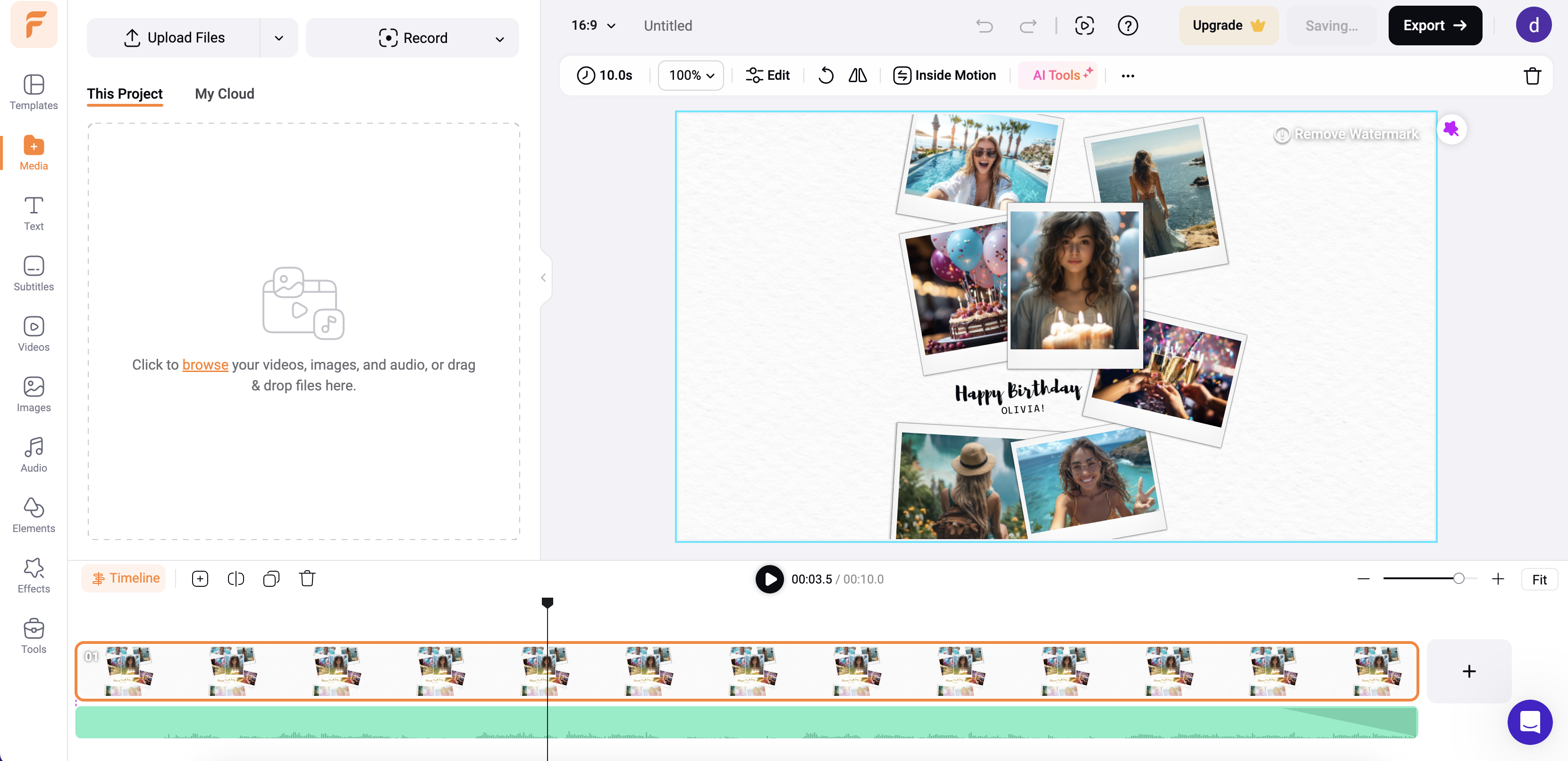 FlexClip birthday photo video maker