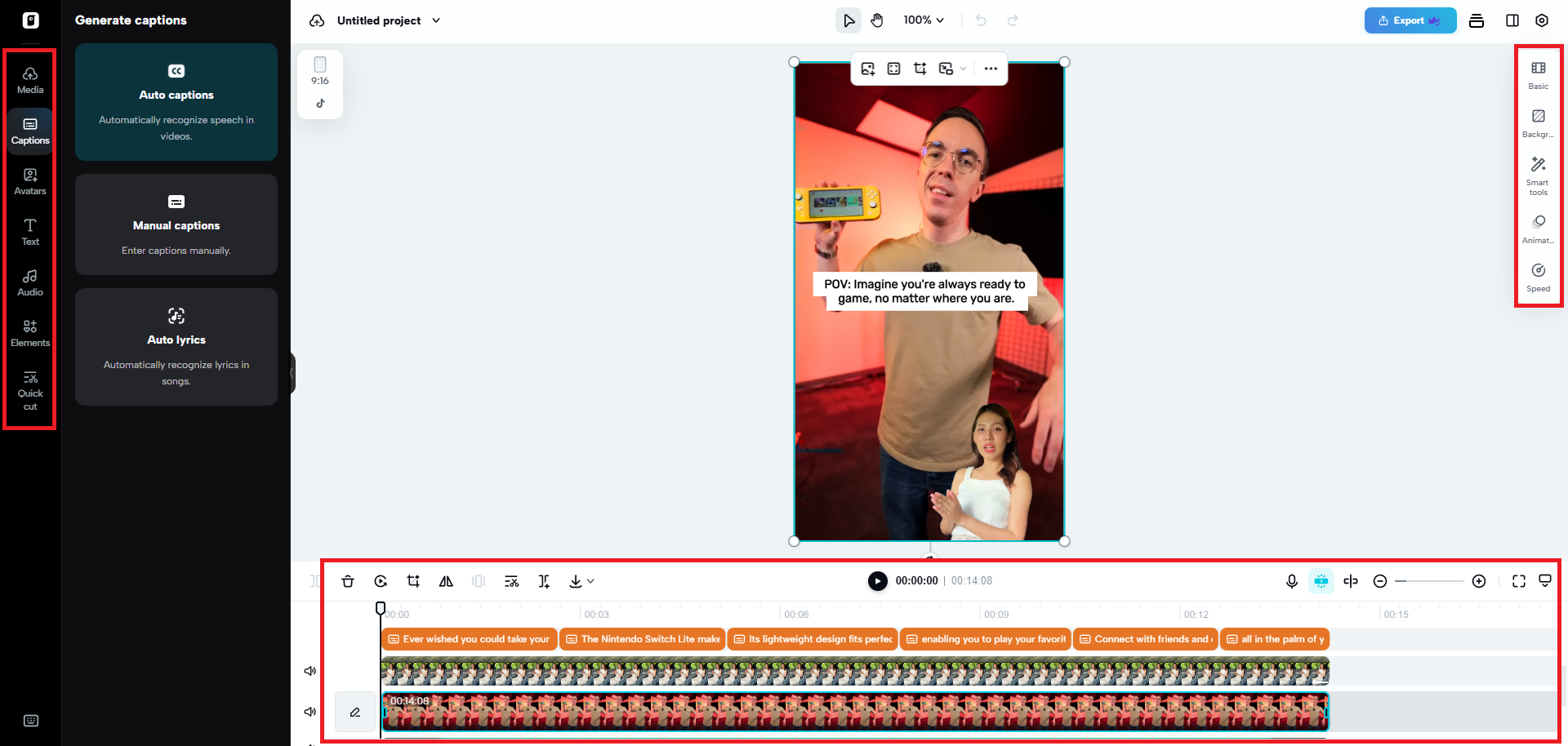 Finalize your video before exporting