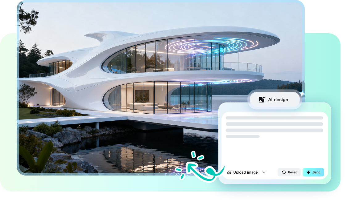 Přeměňte svůj vysněný domov na realitu pomocí AI.