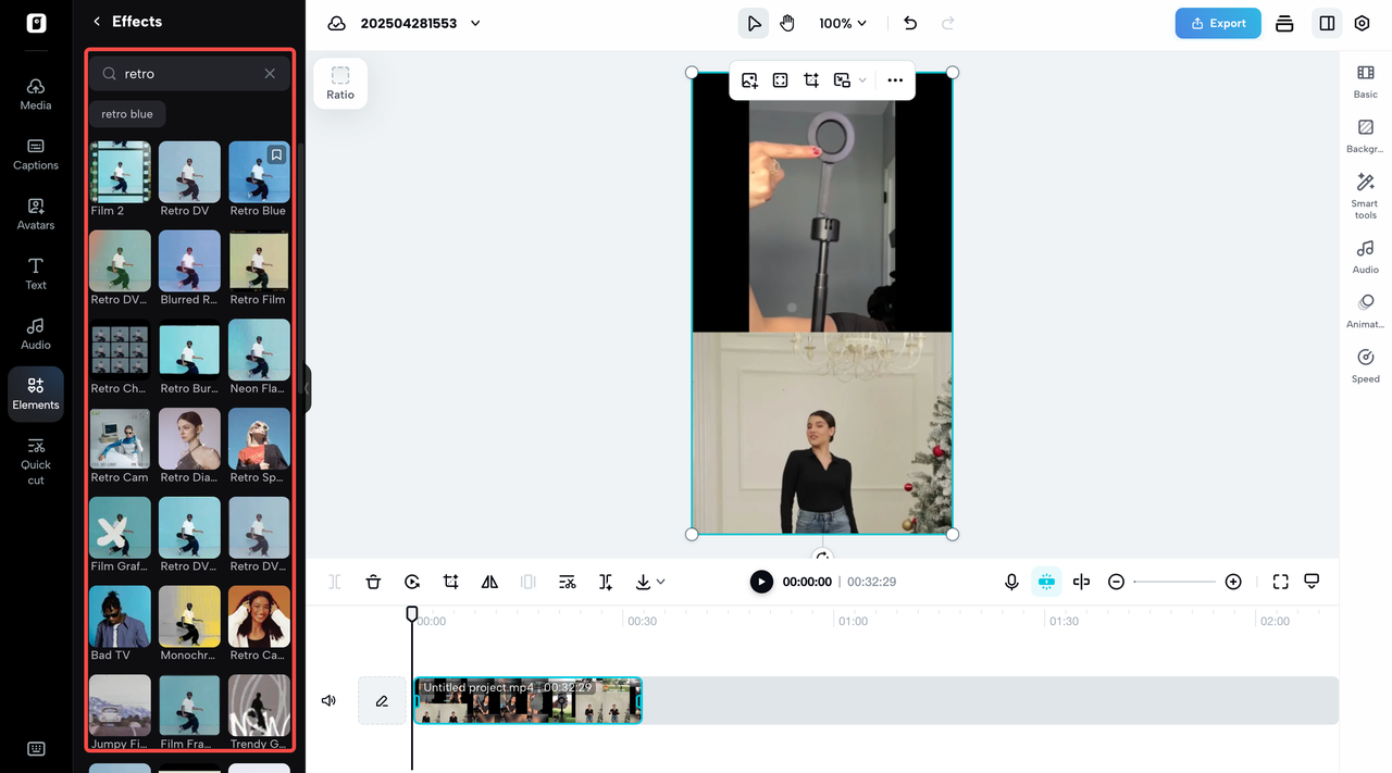Retro effects for video creation