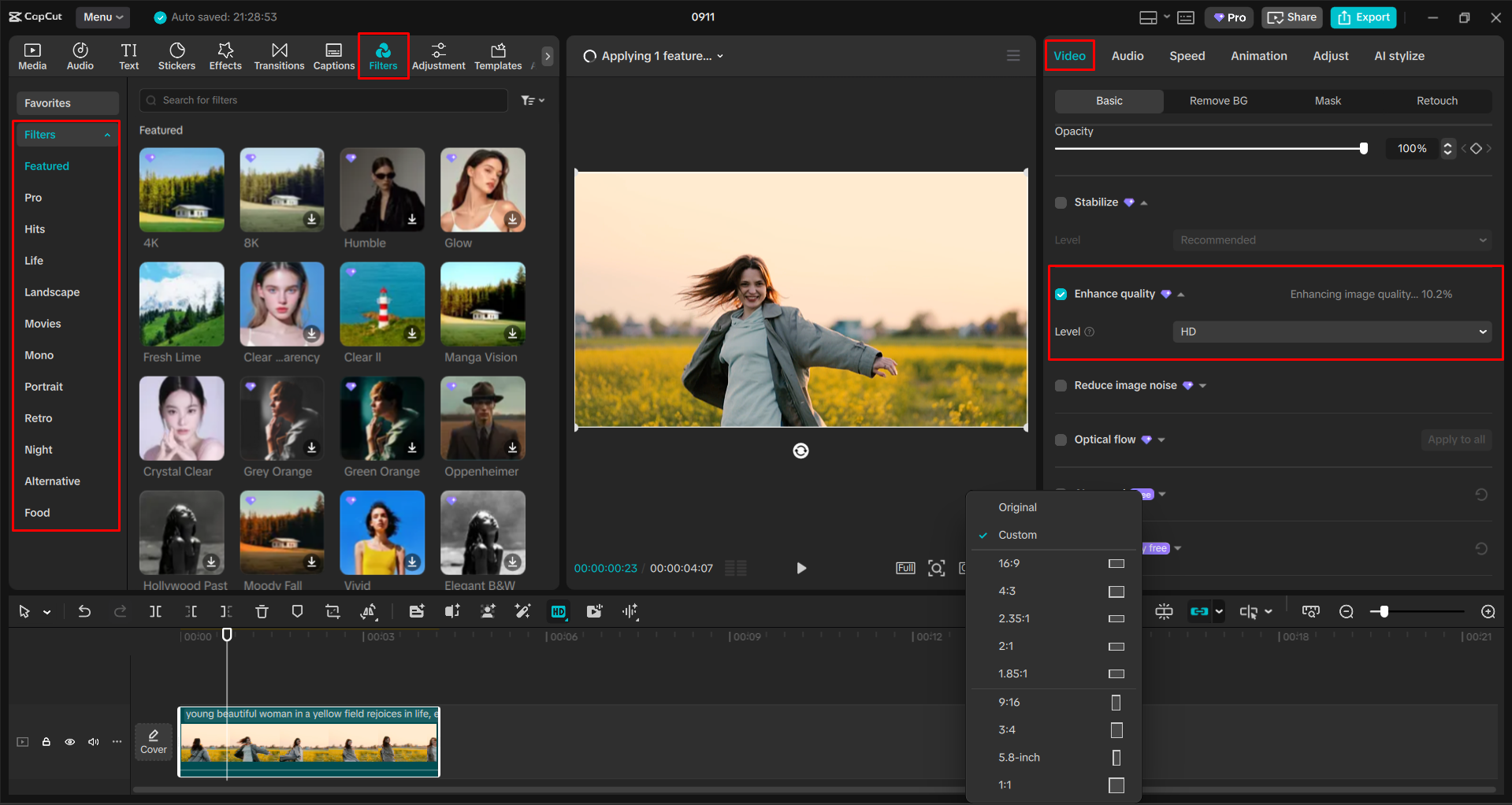 Customizing a video with the CapCut desktop video editor