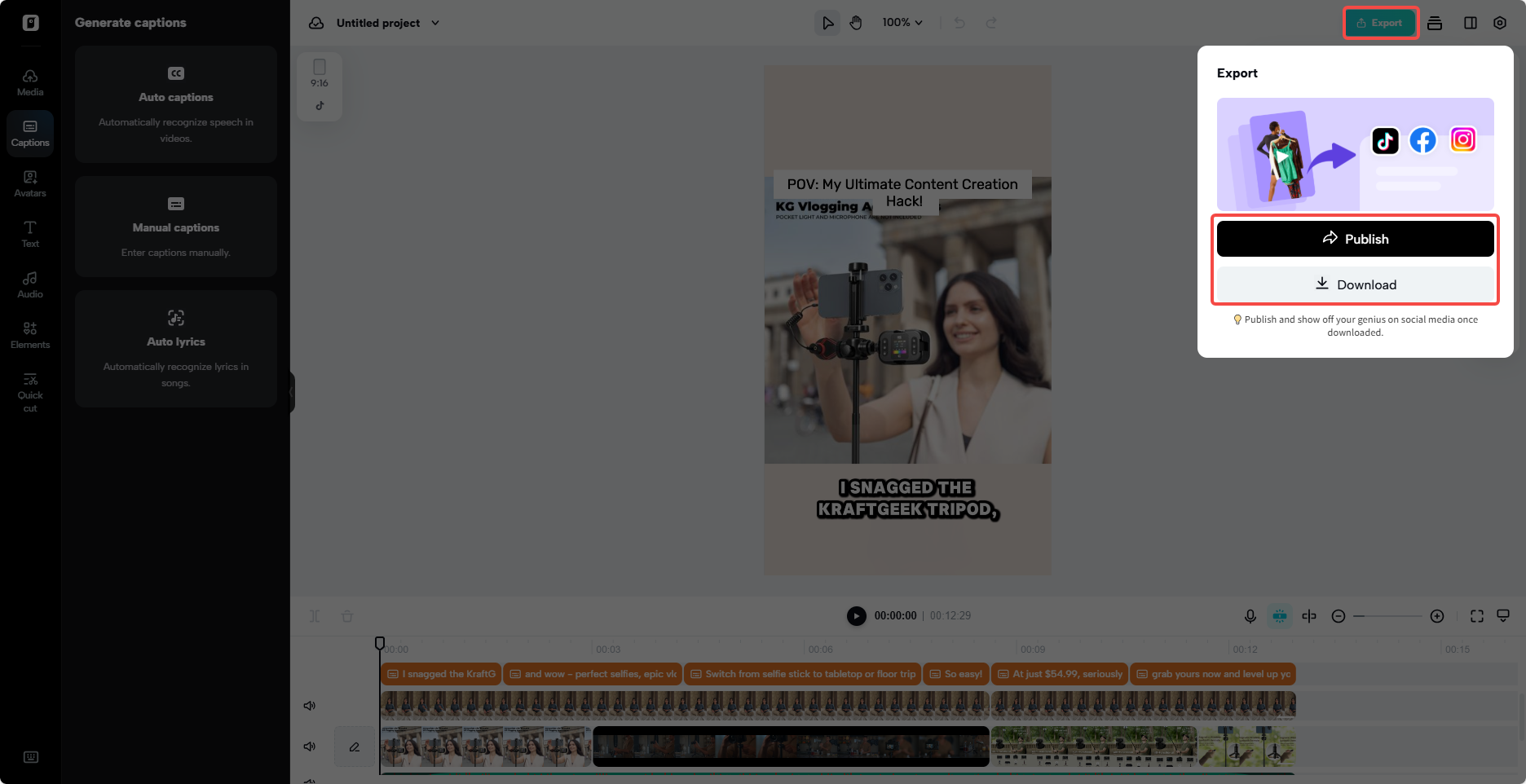 Export your video