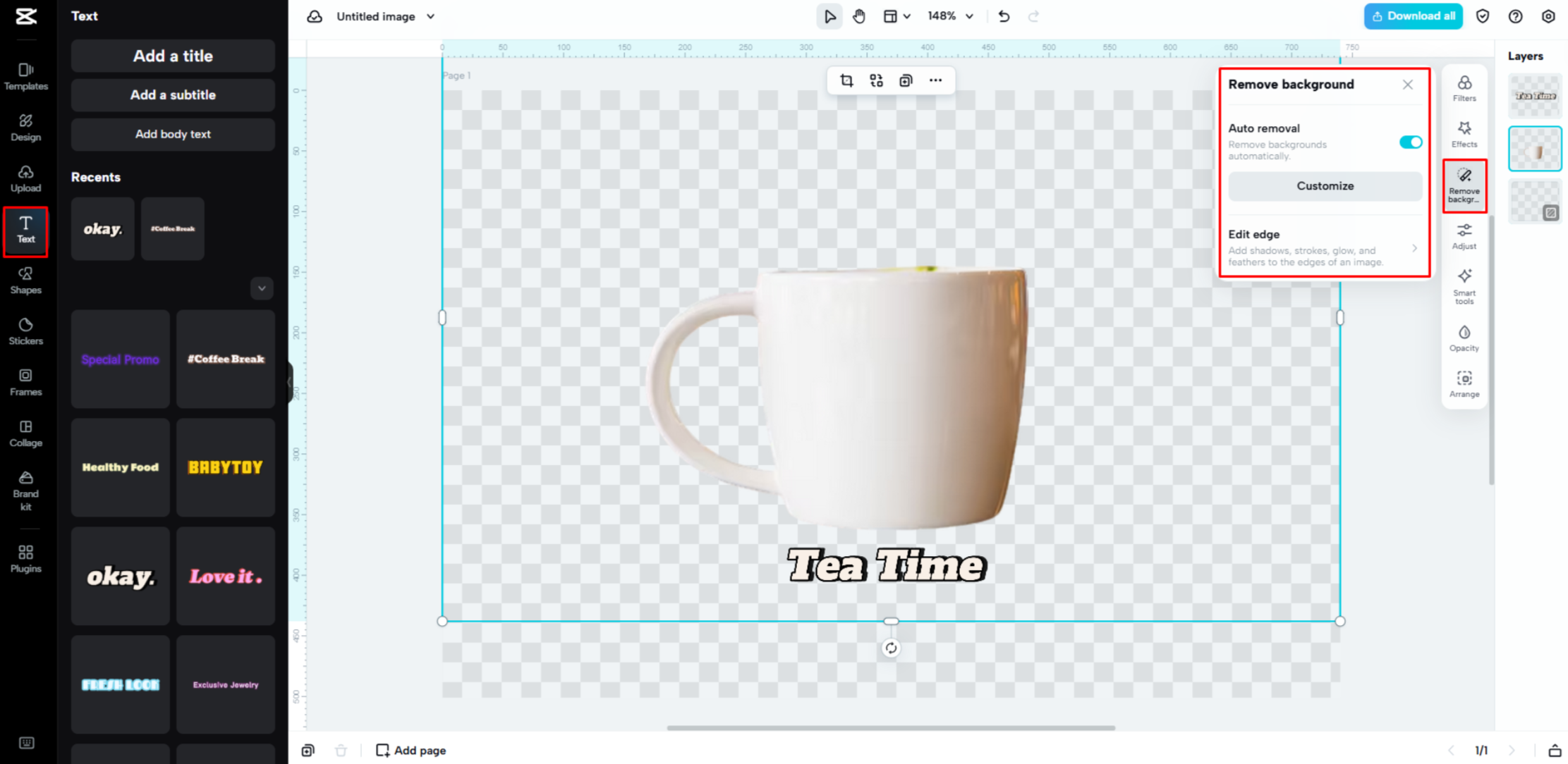 Eliminar el fondo de una imagen con CapCut Web