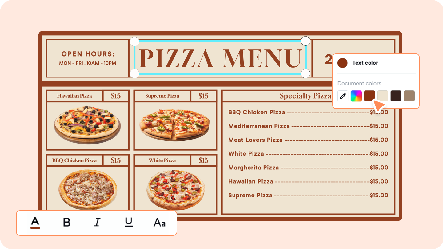 créateur de menu gratuit
