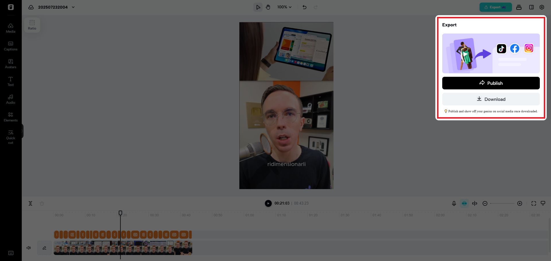 Export your video