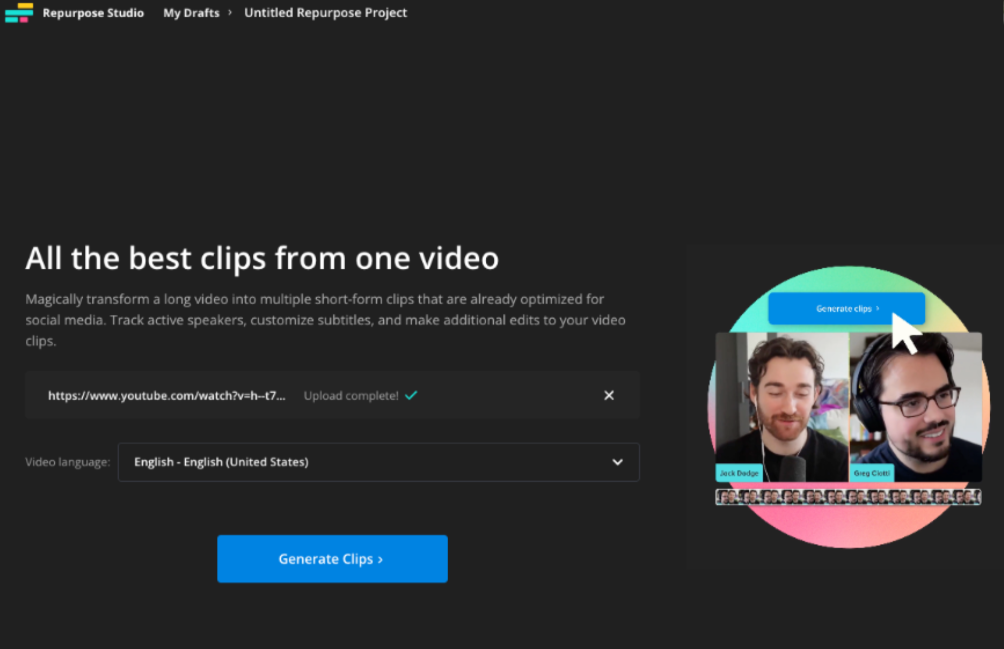 Uploading a video to Kapwing video editor