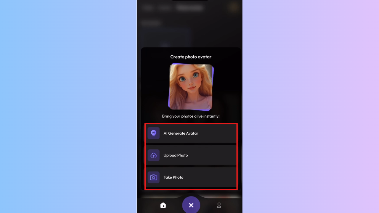 Choose upload method