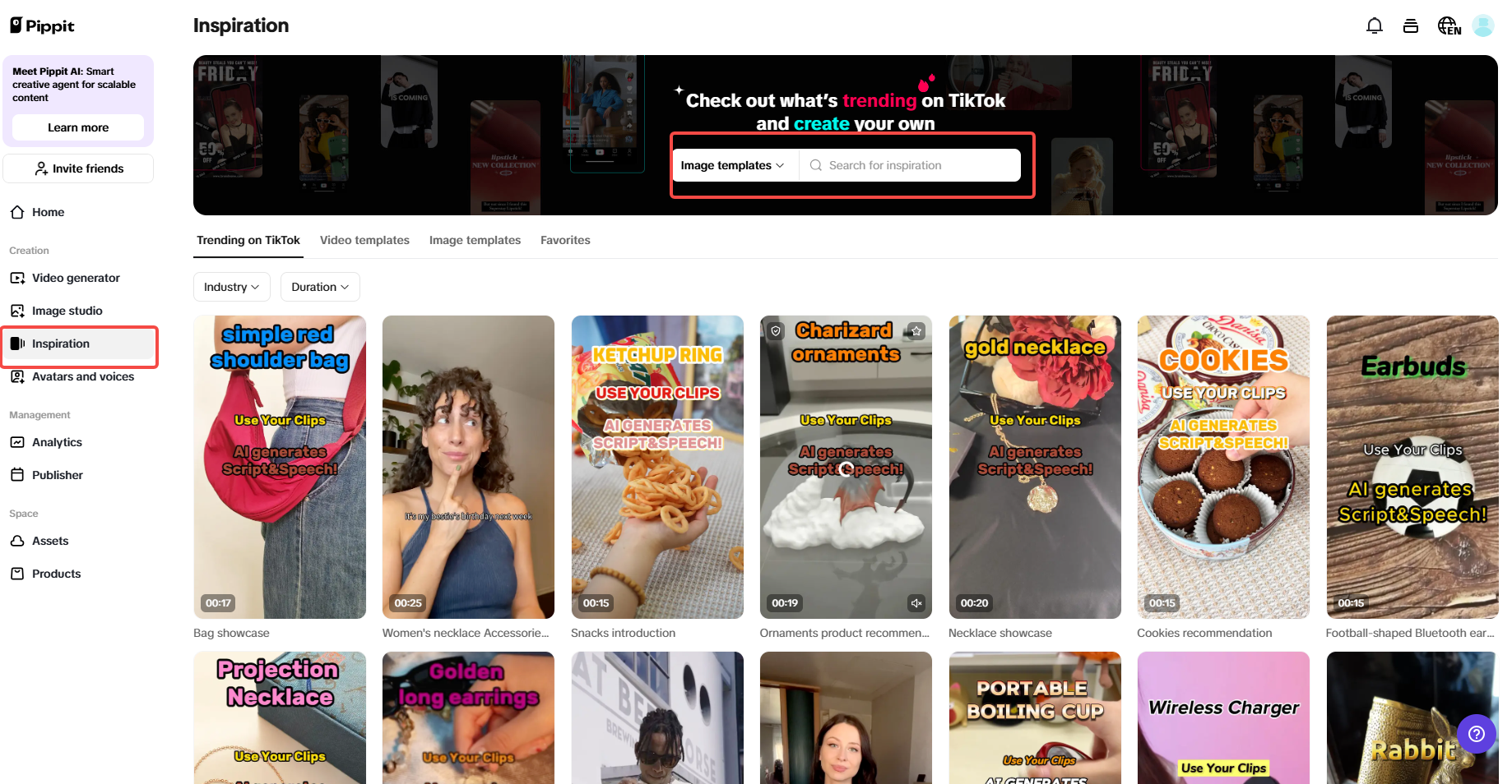 Cadastre-se e acesse o Pippit