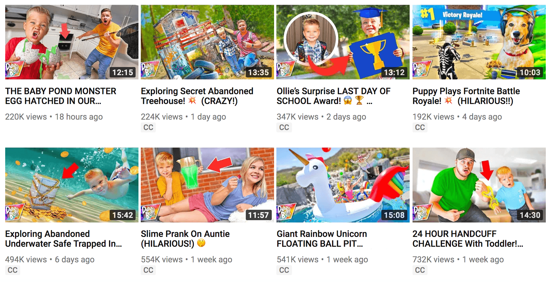 Buntes YouTube-Miniaturbild mit fettgedrucktem Text und Emotionen