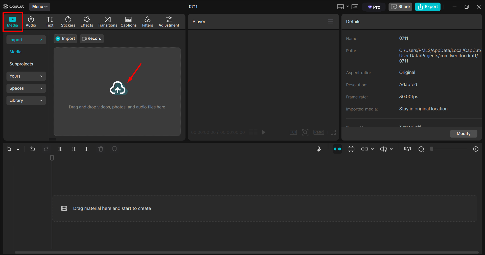 Mengimpor video festival ke dalam editor video desktop CapCut