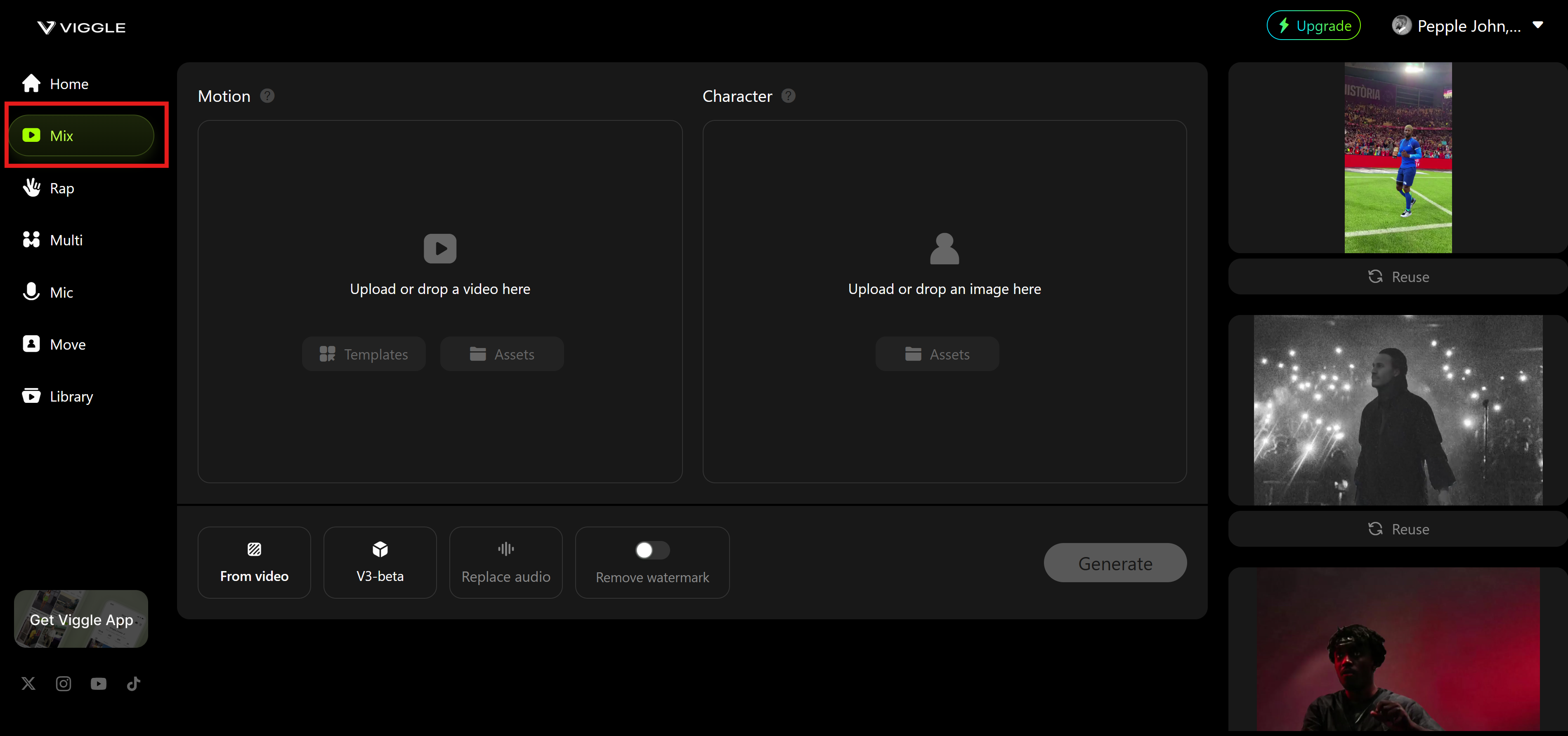 Viggle AI tool