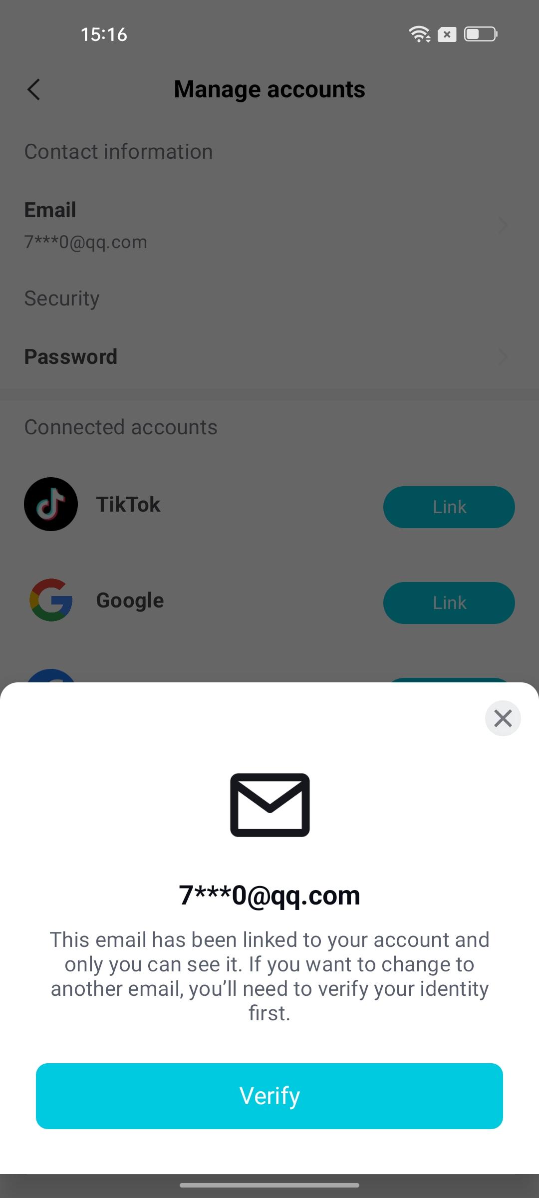 Thay đổi địa chỉ email ràng buộc