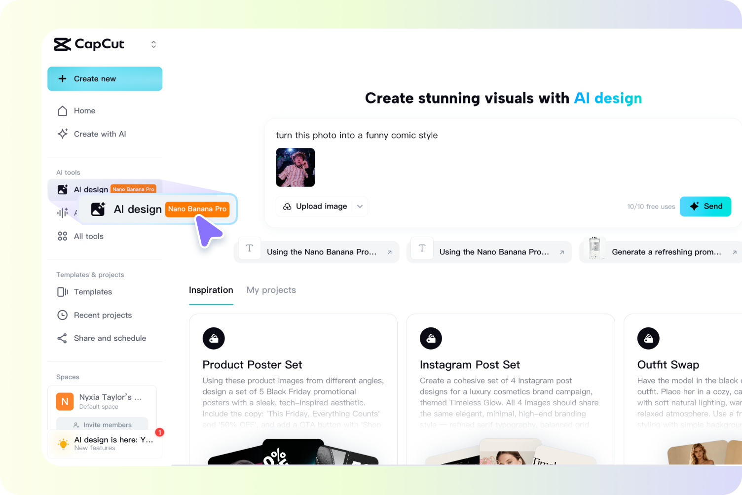 Upload photo and enter prompt