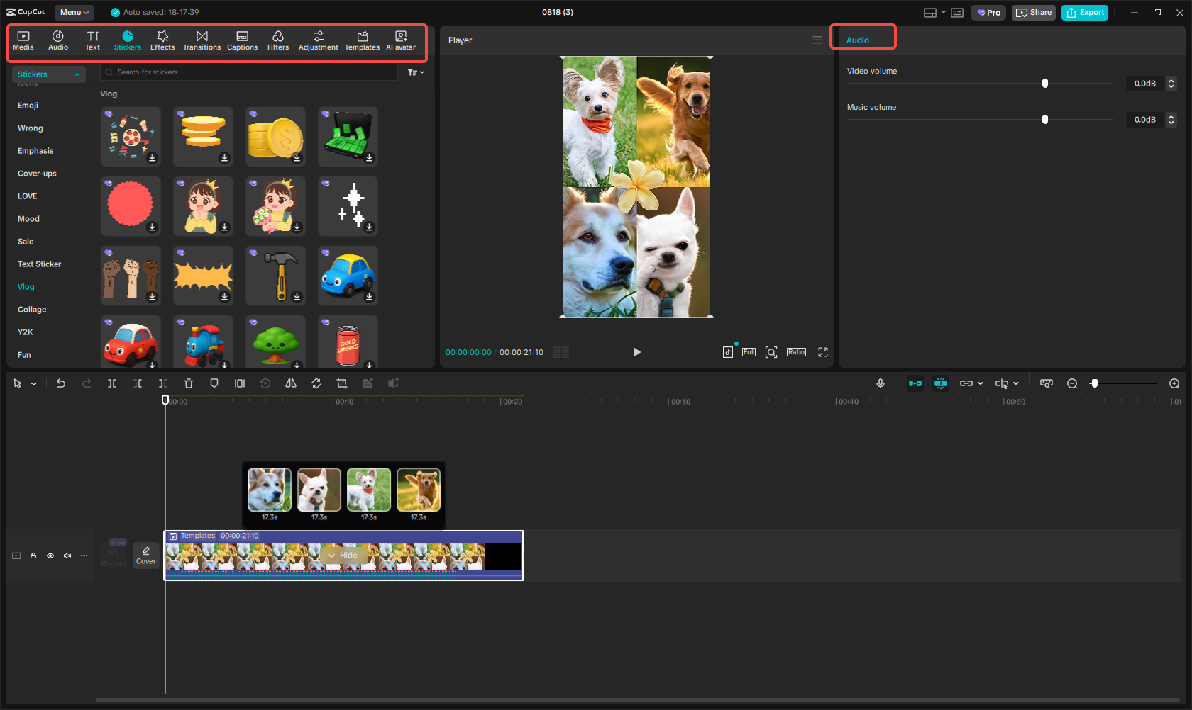 Perkaya video kolase dalam CapCut