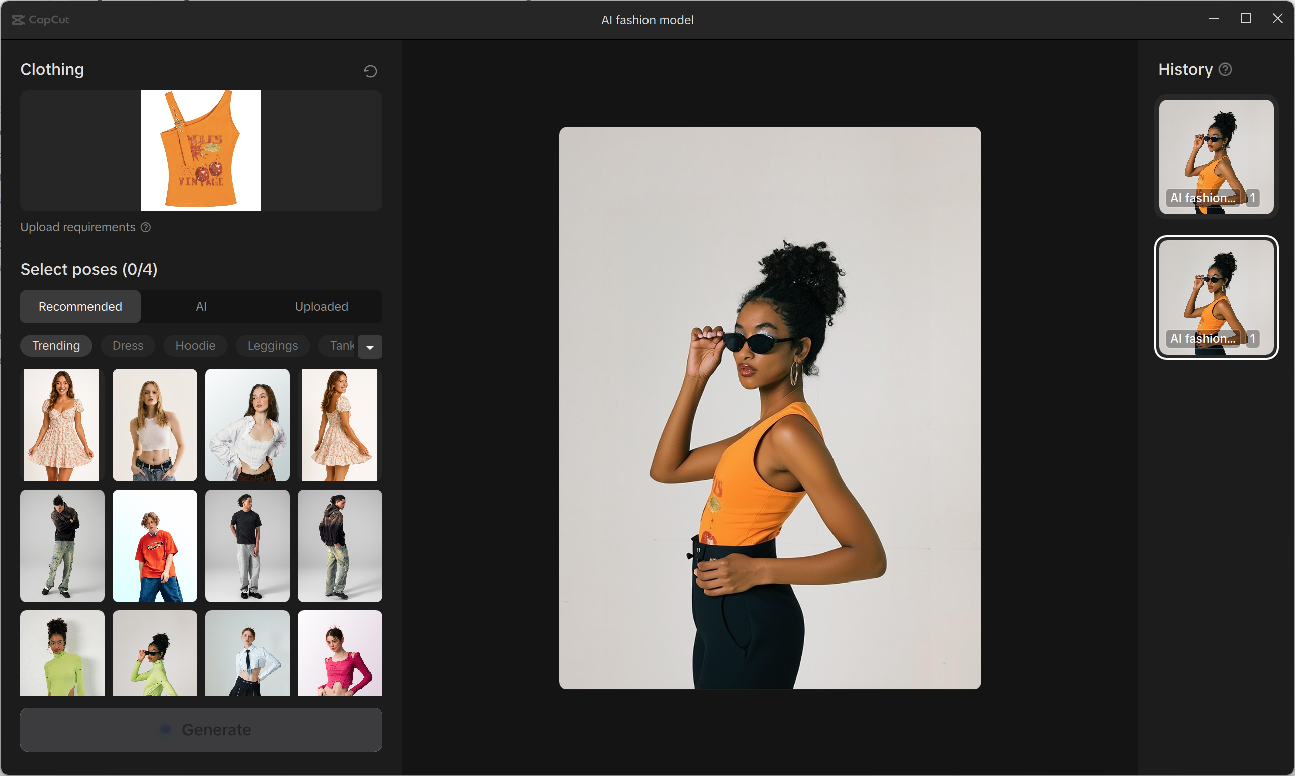 Interface of the CapCut desktop video editor - one of the best clothes photo editor