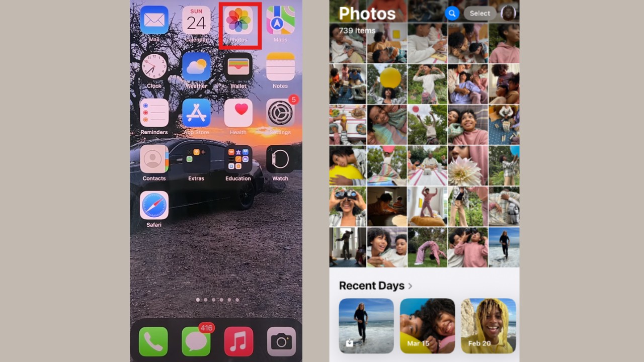 Open Photos app and choose image