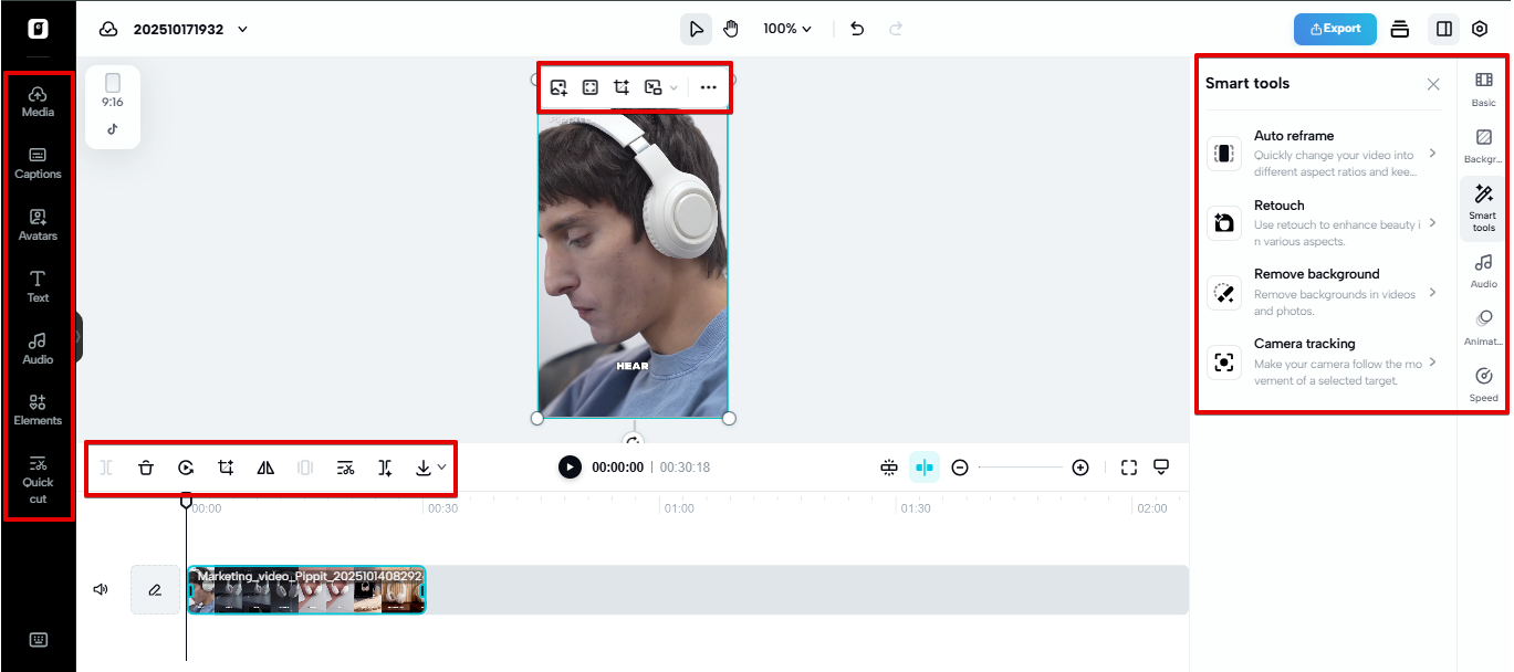 Generador de videos en Pippit