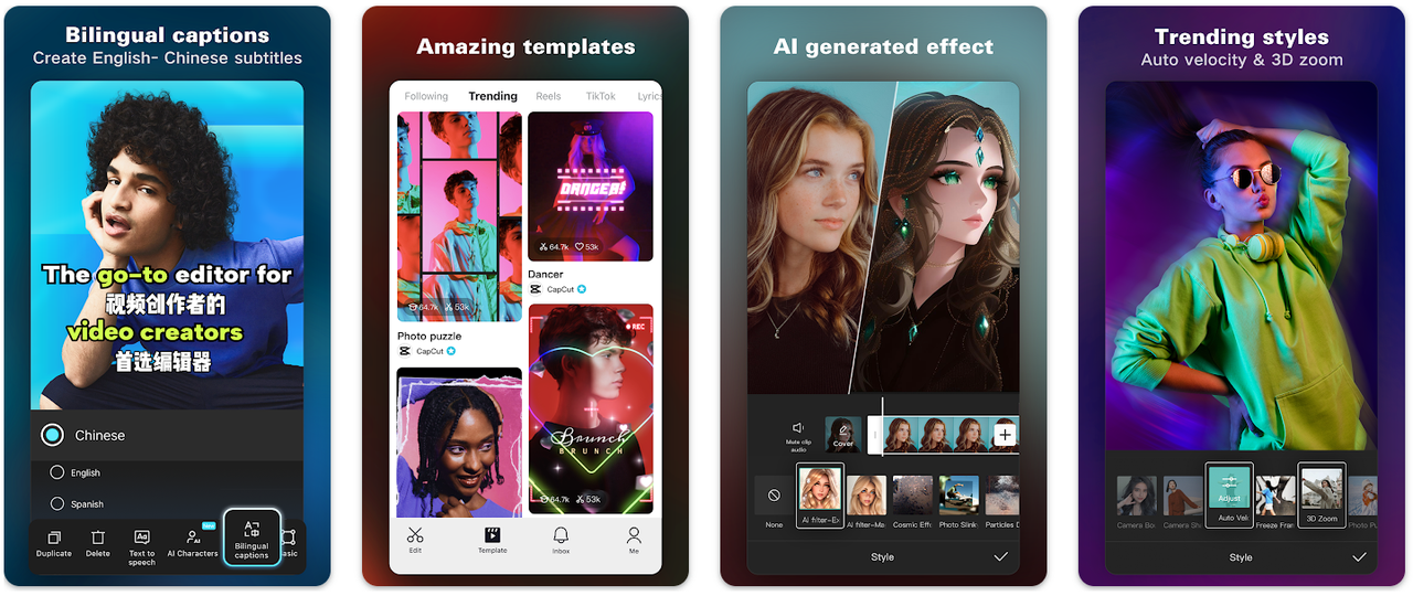 CapCut mobile app for easy AI powered editing