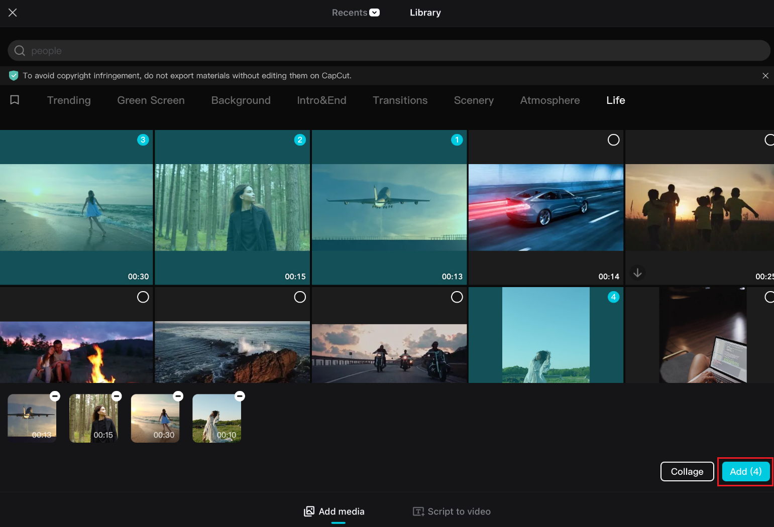 Upload media