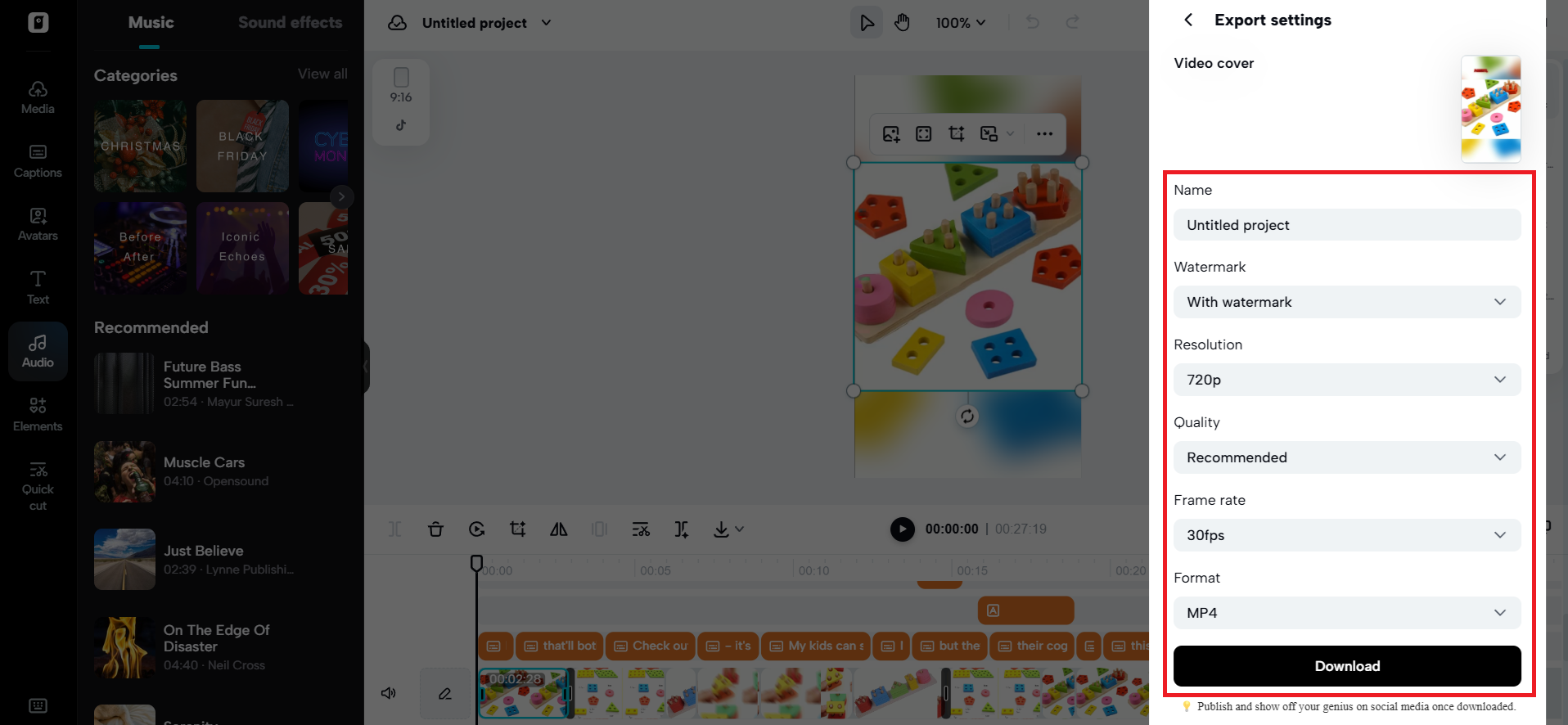 Export your video