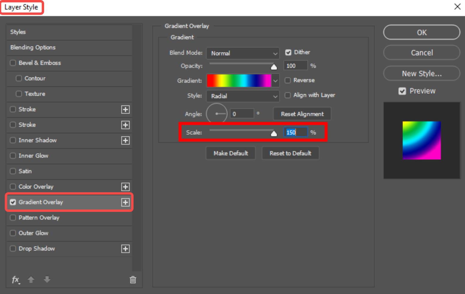 Налаштування кольору градієнтного тексту в Photoshop