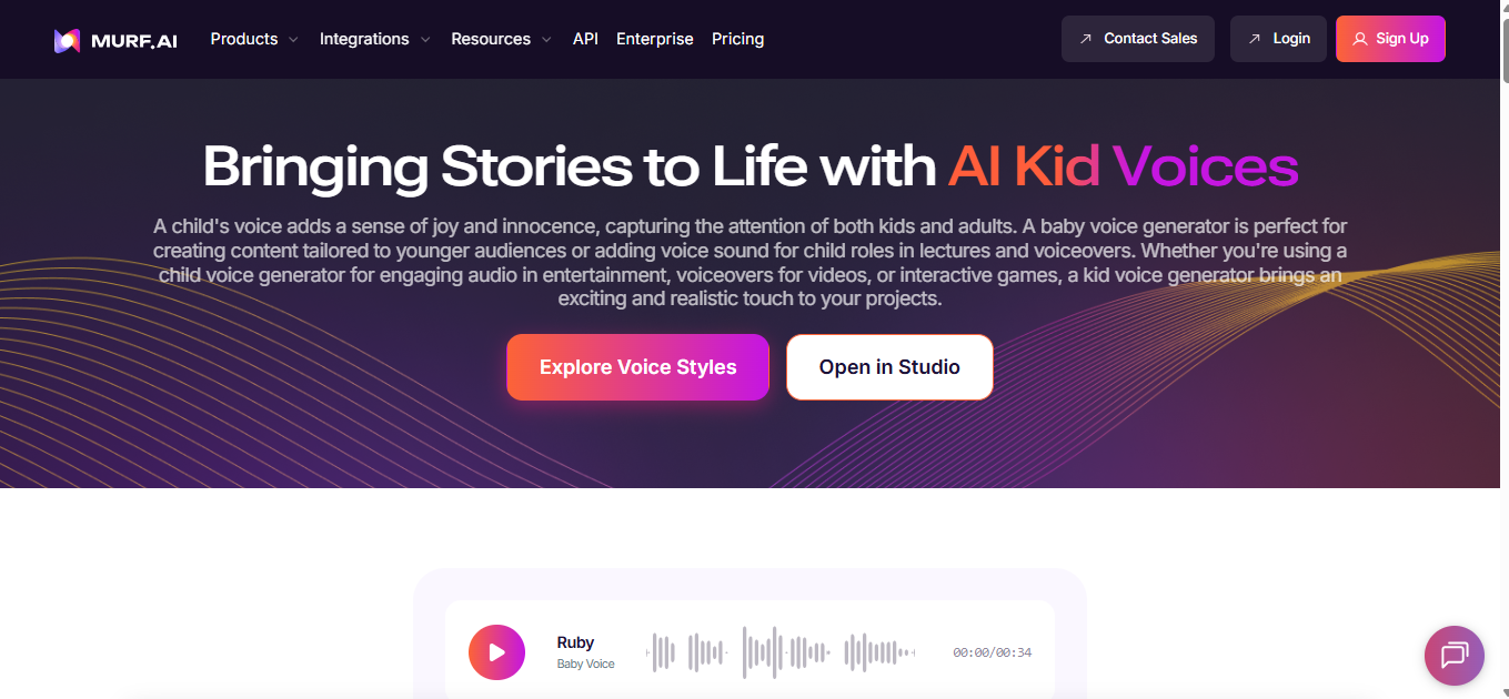 Image showing interference of Murf AI - an AI child voice generator
