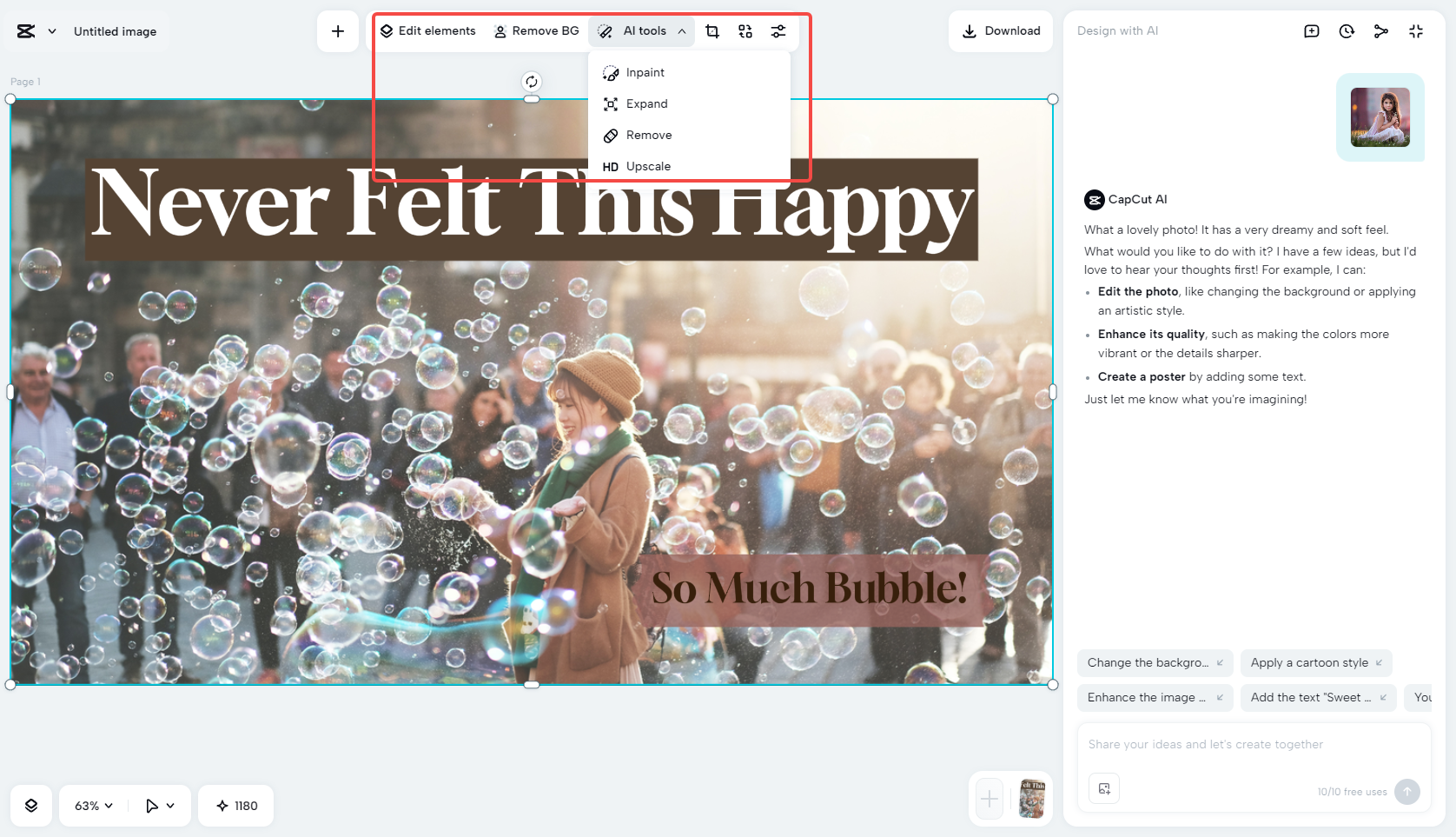 Edit with AI tools