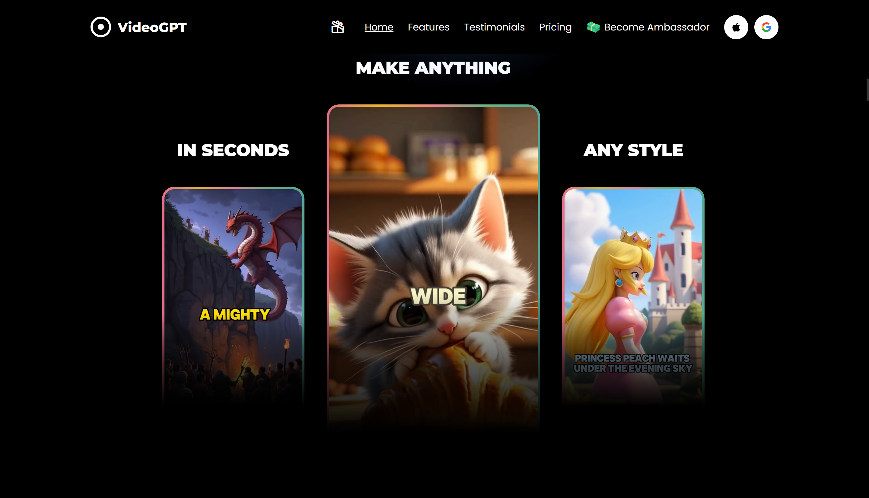Interface of Video GPT - the best AI story video generator