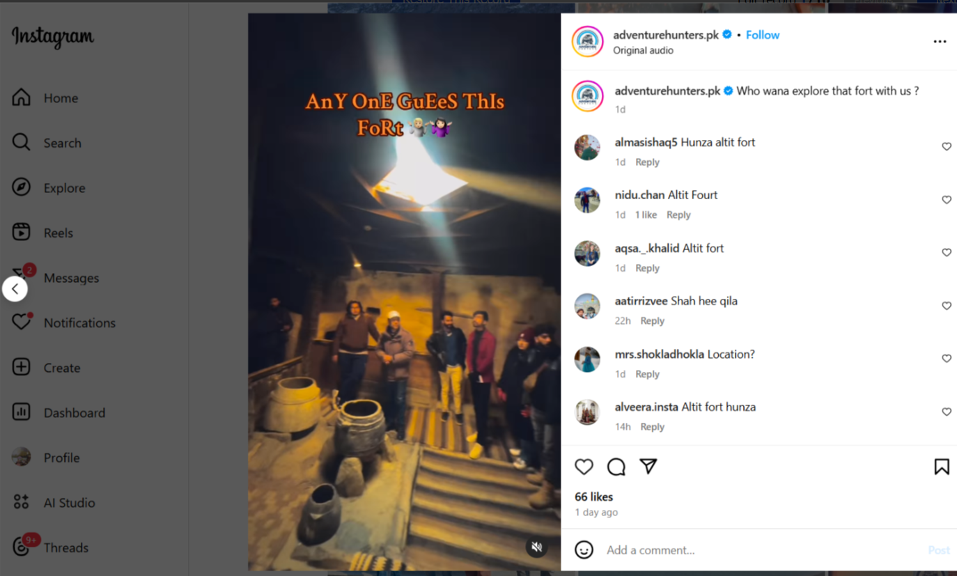 Reise- und Abenteuer-Videorollen auf Instagram