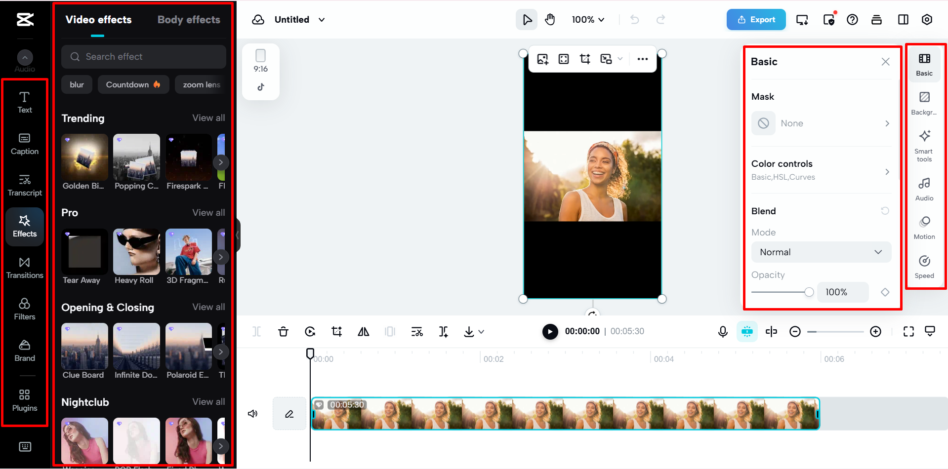 Edit dan sesuaikan video Anda di CapCut Web