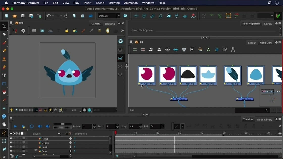 Toon Boom Harmony free animation software interface