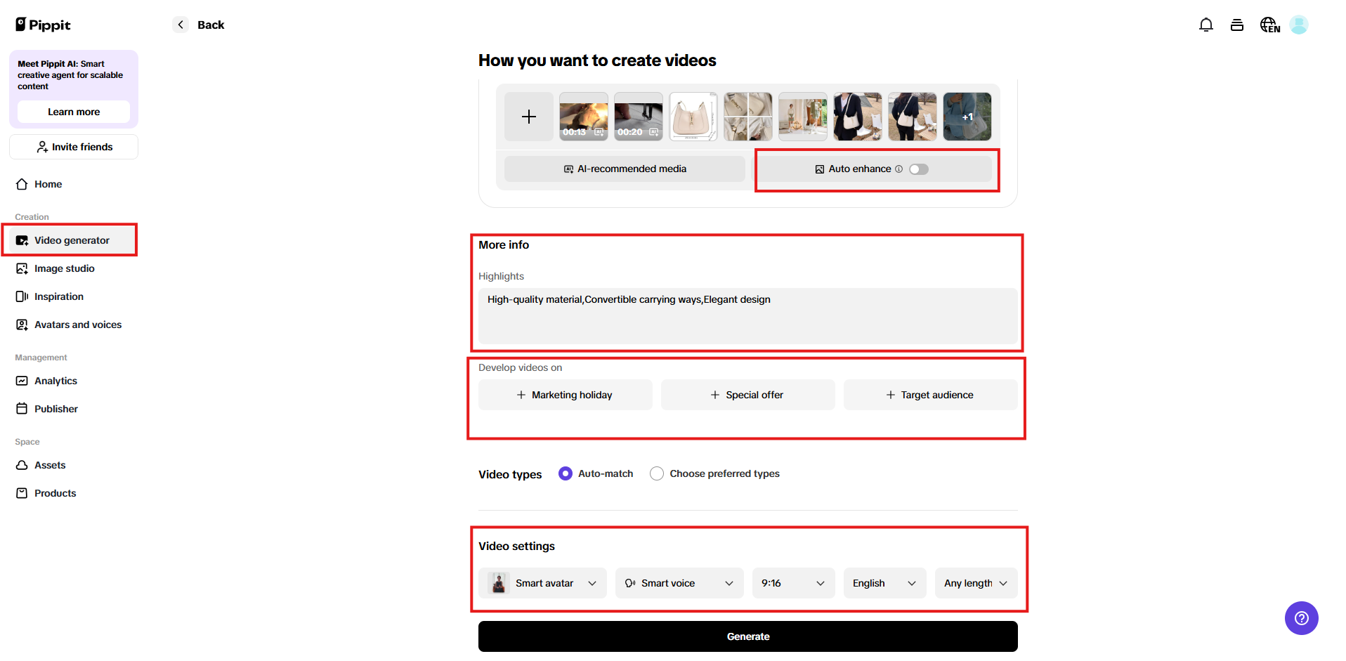 Advanced video settings