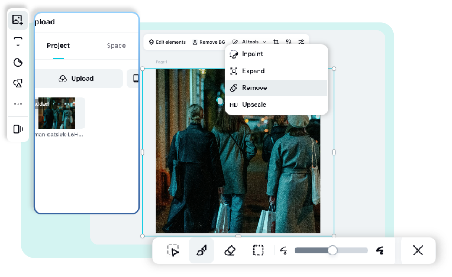 Step 2: Upload Image and Use AI Removal Tool