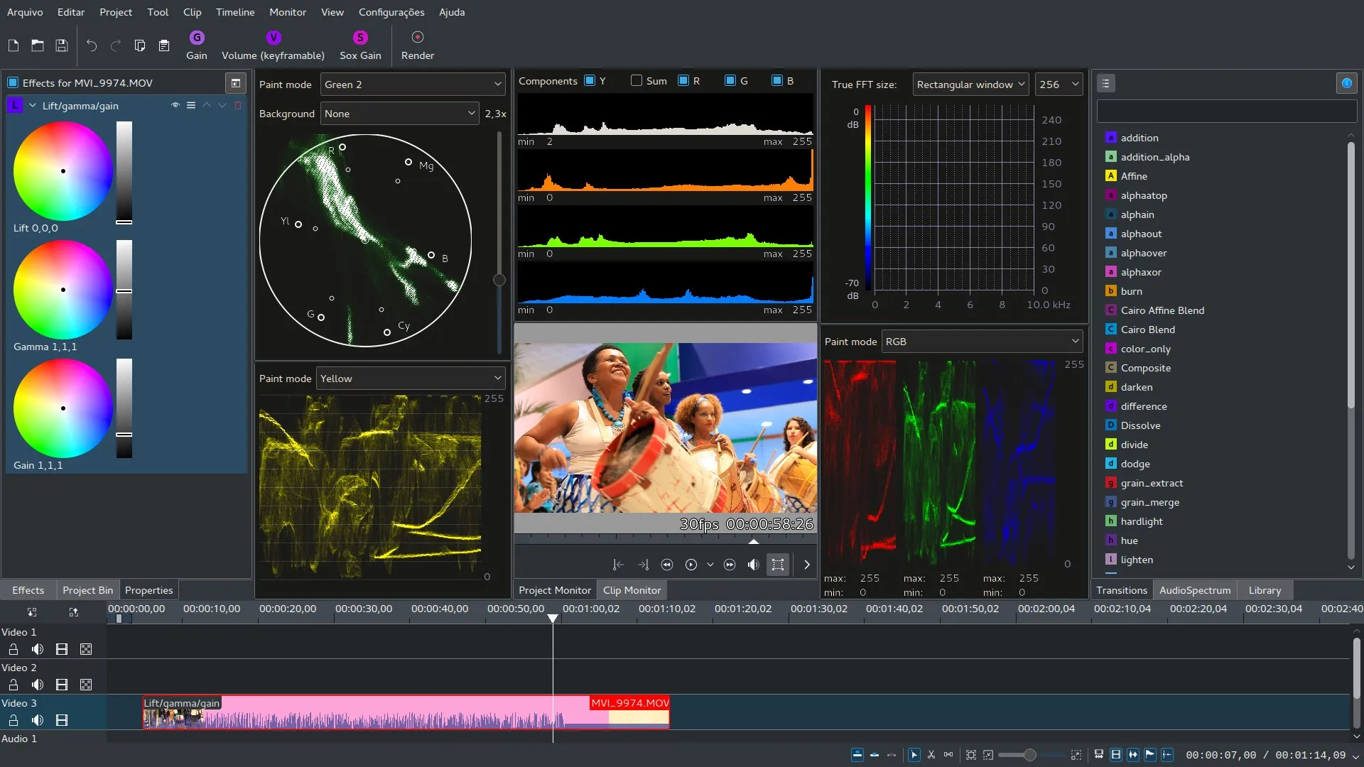 Interface of Kdenlive - a highly efficient open source video editor
