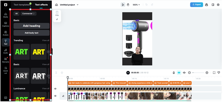 Text and caption overlays