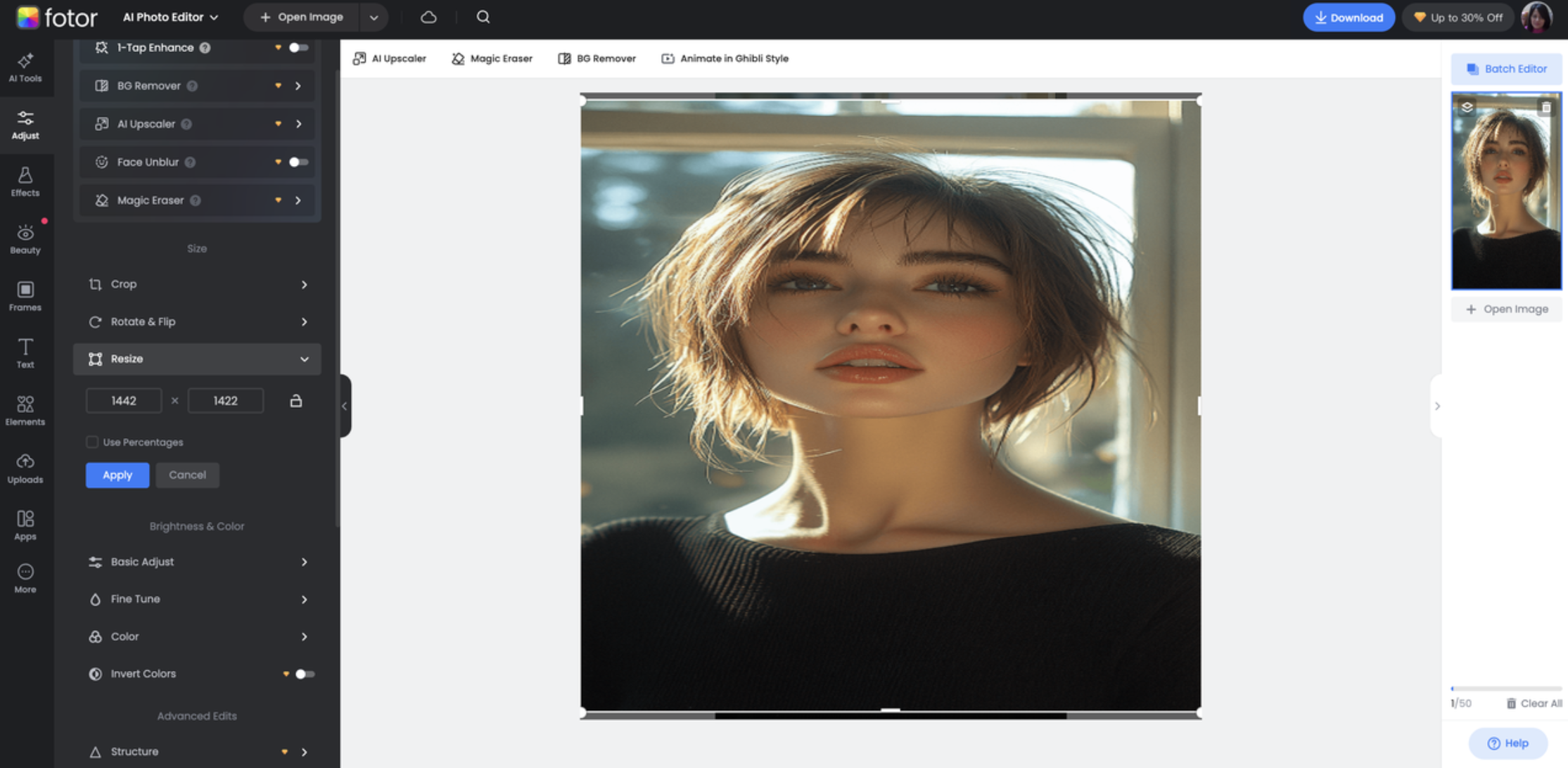 Fotor image stretcher