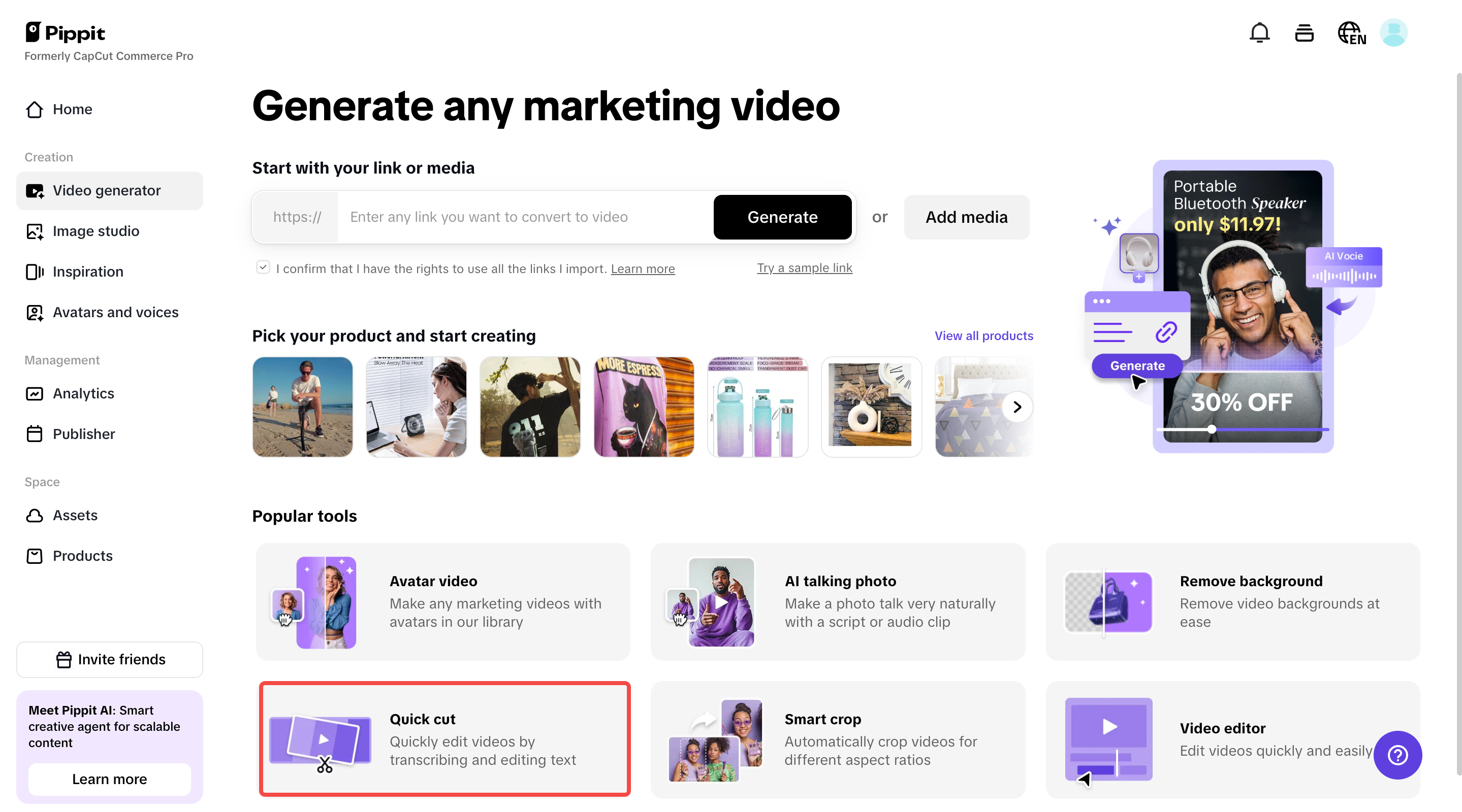 Upload your audio or video file