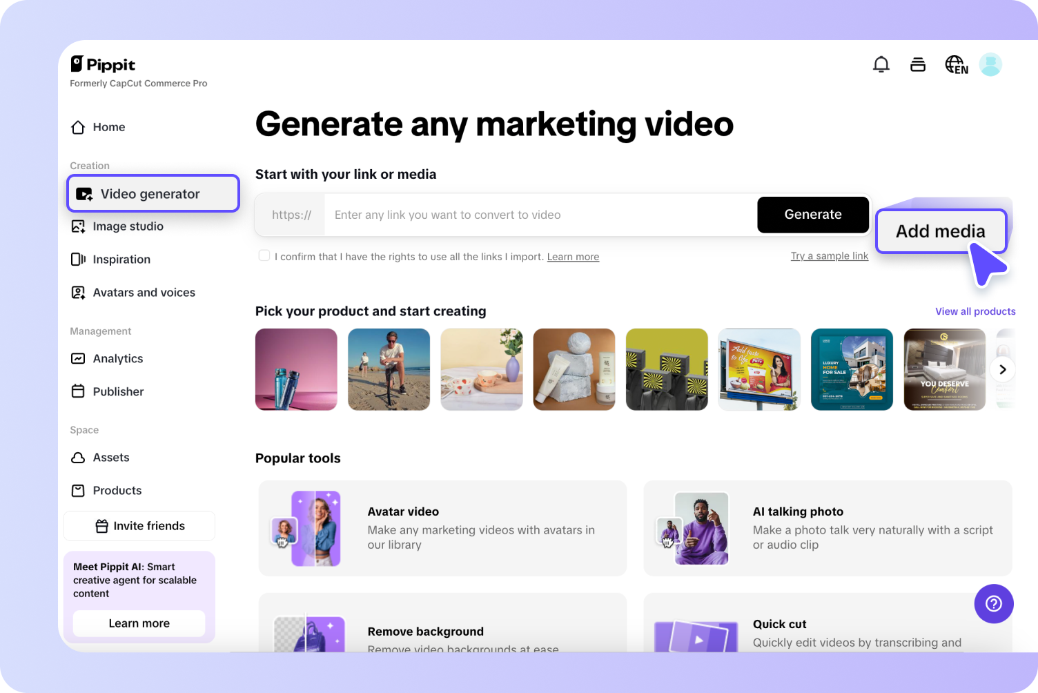 Accédez au générateur de vidéos.