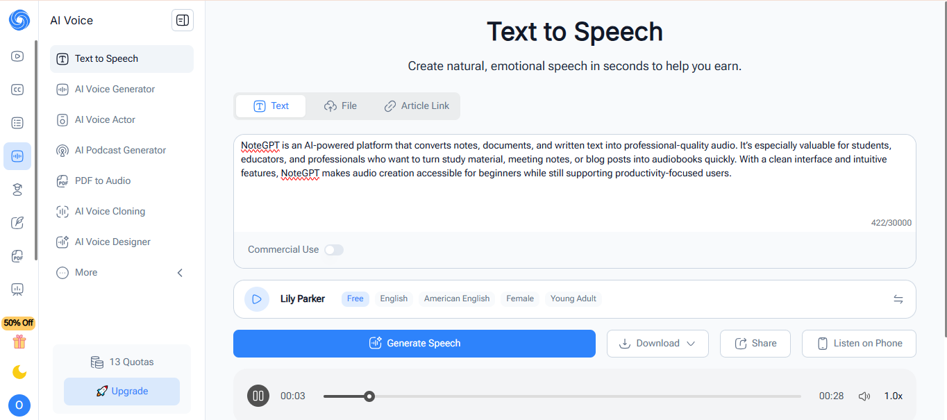 ai audiobook maker