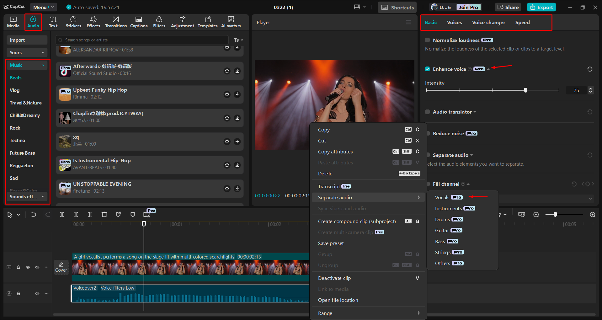 Muziek toevoegen en verfijnen in video 's met de CapCut desktop video-editor