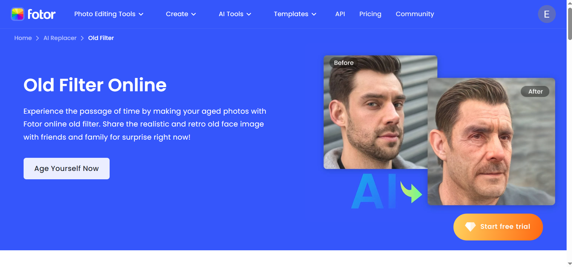 Fotor home page