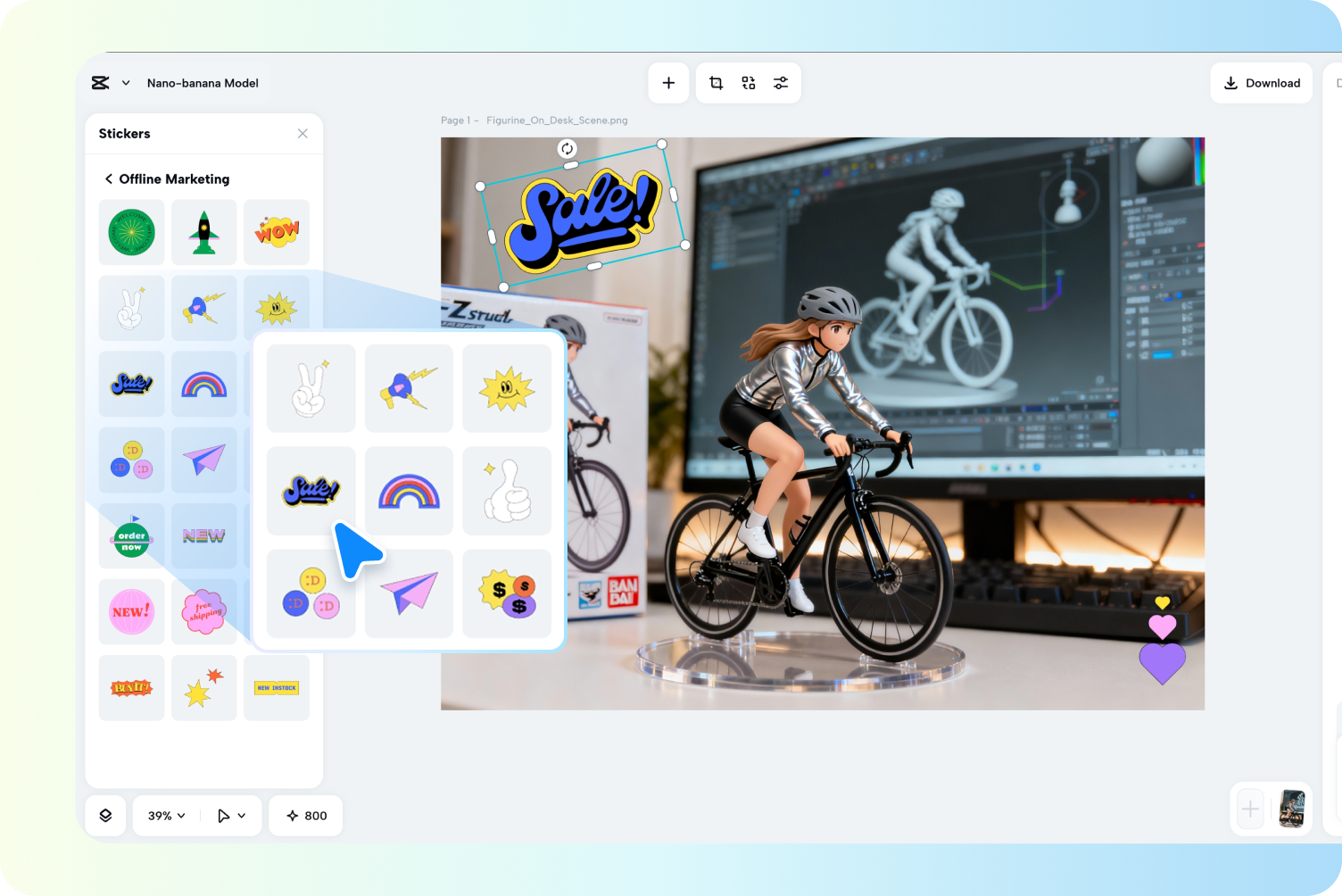 Refine the generated visuals with an online photo editor