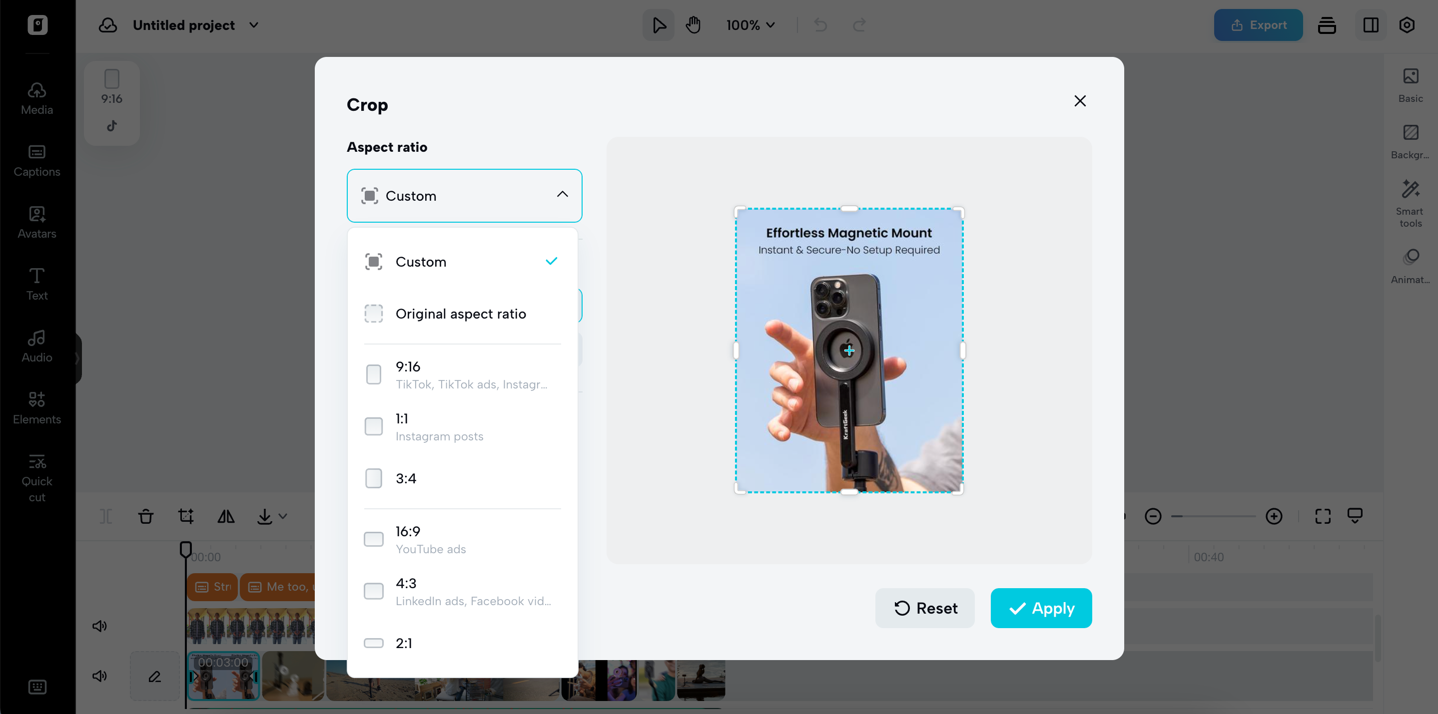 Smart resizing tools