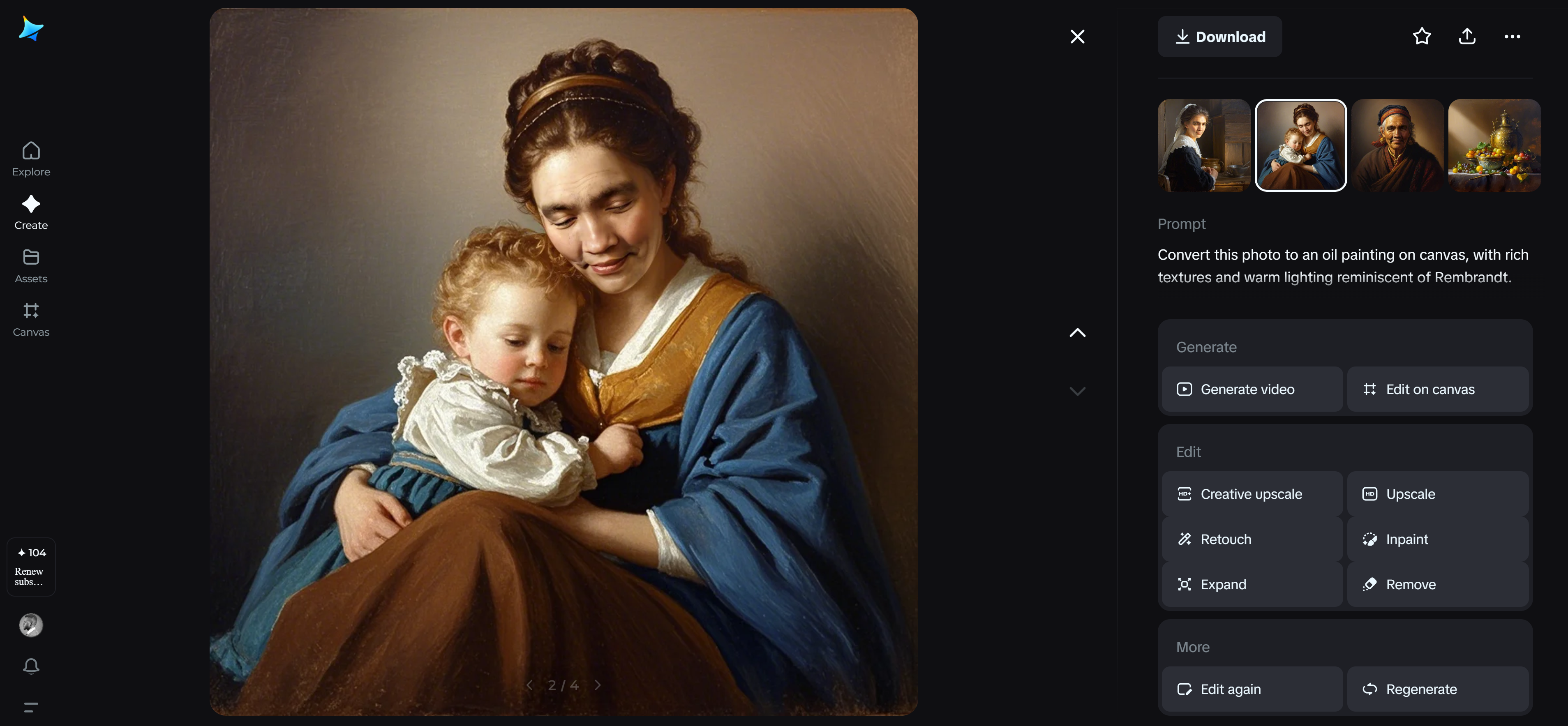 Photo to oil painting remix